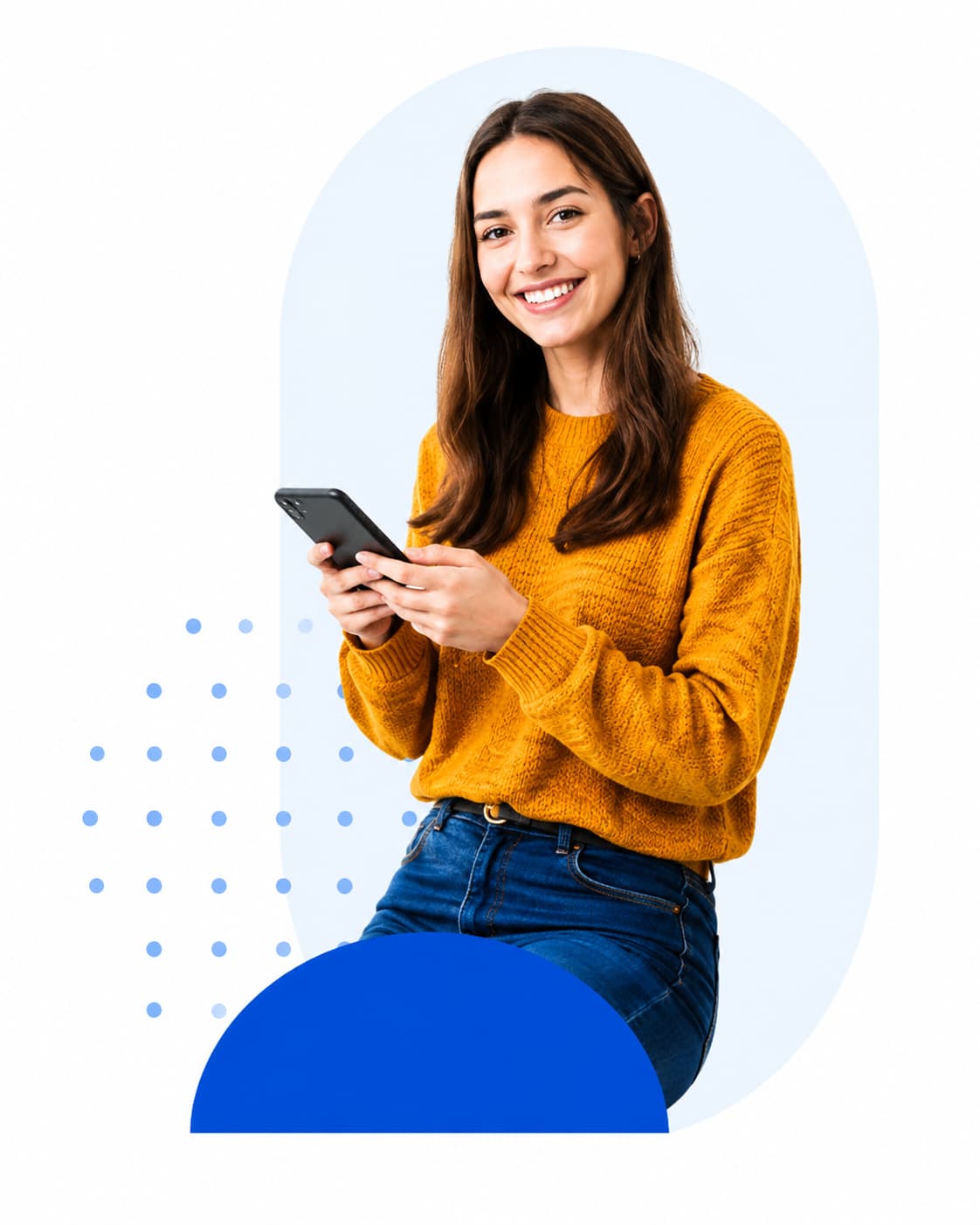 Junge Jobsuchende mit Smartphone